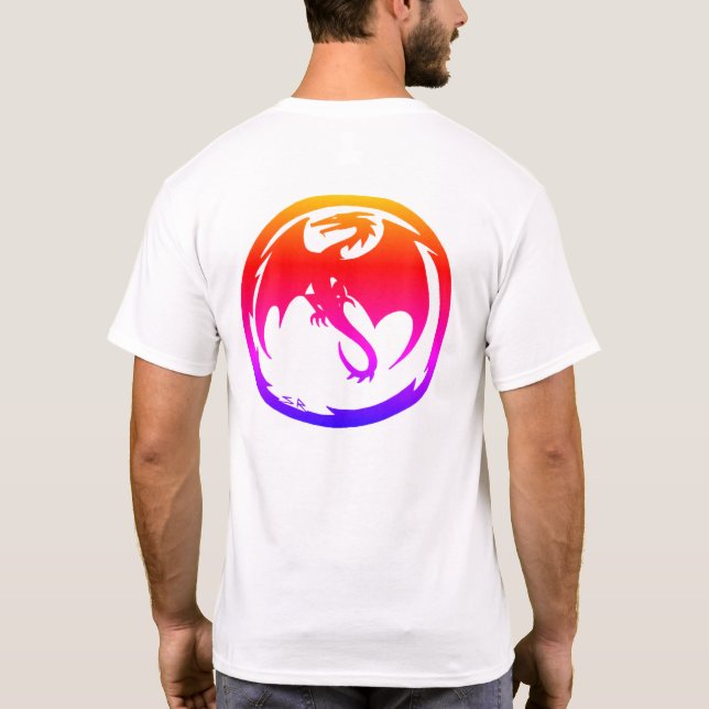 Neon Dragon men white T-shirt back (Baksida)