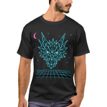 Neon Dragon Synthwave – Retro Fire Beast T-shirt