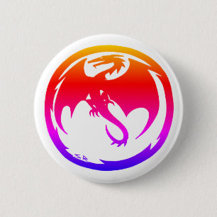 Neon Dragon vit knapp