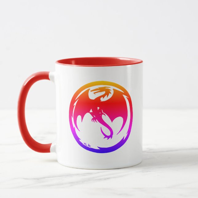 Neon Dragon White Red combo mugg (Vänster)