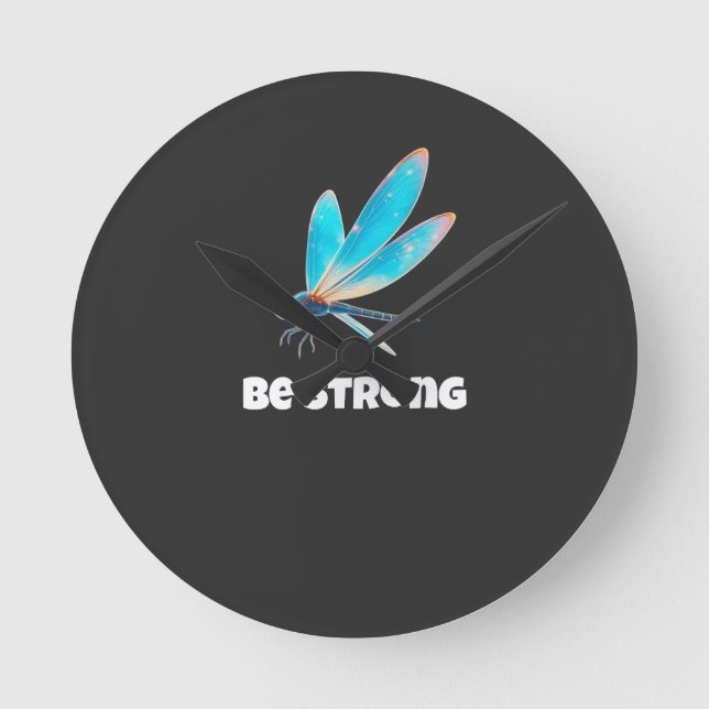 Neon Dragonfly Shirt – Aesthetic Nature Transforma Rund Klocka (Framsida)