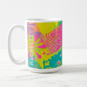 Neon Dreams Abstrakt Kaffemugg