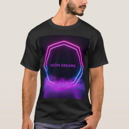 Neon Dreams Anpassat Namn Retro 80-tals Synthwave  T Shirt