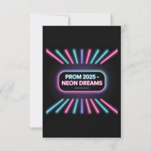 Neon Dreams - djärv Modern Prom-inbjudan Inbjudningar