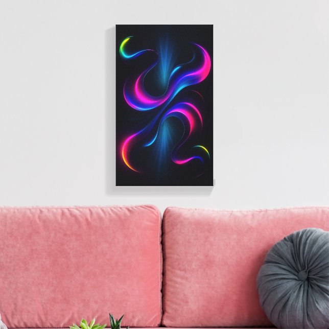 Neon Dreams III  Gallery Art | Modern Abstract Canvastryck (Insitu (Vardagsrum))