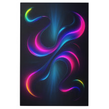 Neon Dreams III Metallväggkonst | Modern Abstrakt
