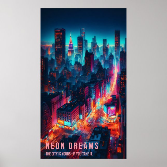 Neon Dreams - Nattstaden Poster (Framsidan)