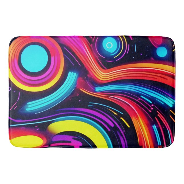 Neon Dreamscape Art Badrumsmatta (Framsidan)