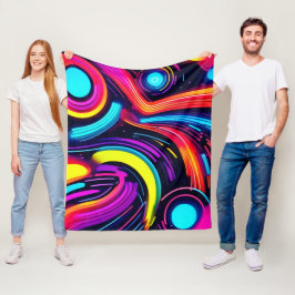 Neon Dreamscape Art Fleecefilt