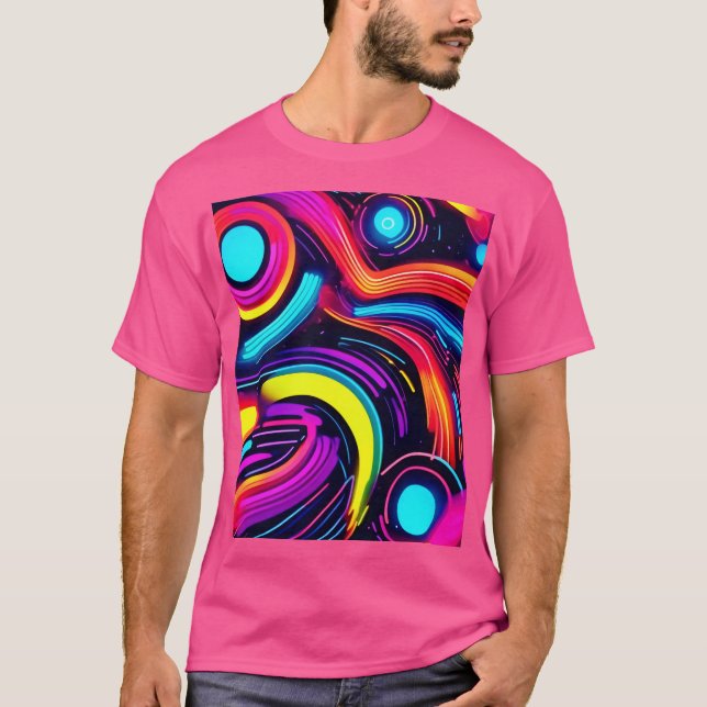 Neon Dreamscape Art T Shirt (Framsida)