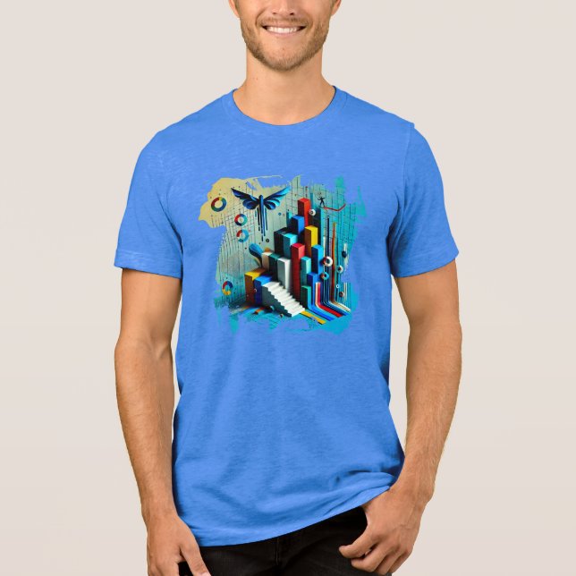 Neon Dreamscape - Digital Art T-Shirt (Framsida)