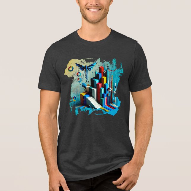 Neon Dreamscape - Digital Art T-Shirt (Framsida)