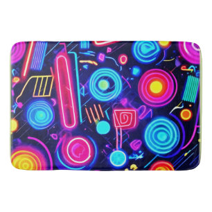 Neon Dreamscape: En brant Abstrakt Art Badrumsmatta