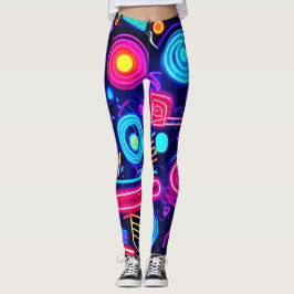 Neon Dreamscape: En brant Abstrakt Art Leggings