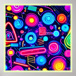 Neon Dreamscape: En brant Abstrakt Art Poster