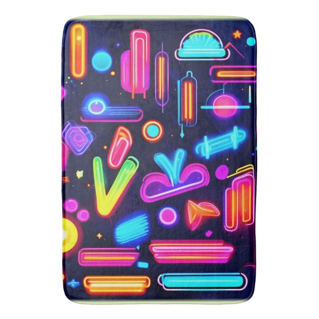 Neon Dreamscape Symphony Badrumsmatta (Framsidan (Vertikal))