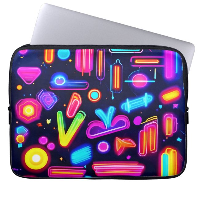 Neon Dreamscape Symphony Laptop Fodral (Framsidan)
