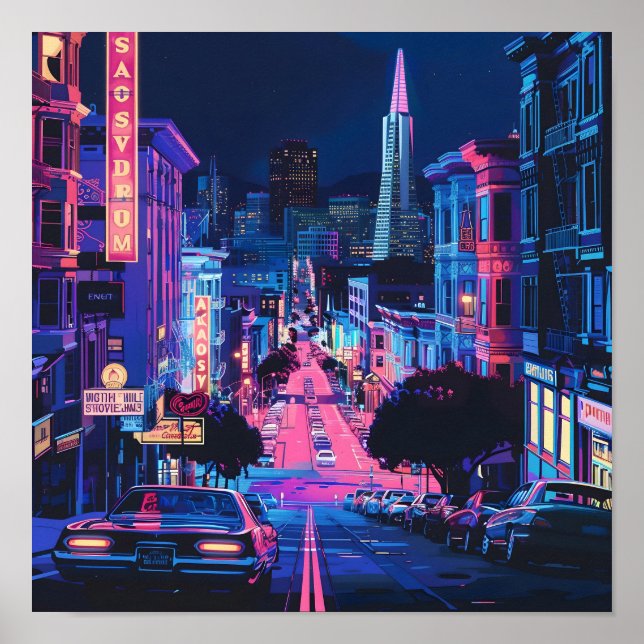 Neon Drenched San Francisco Poster (Framsidan)
