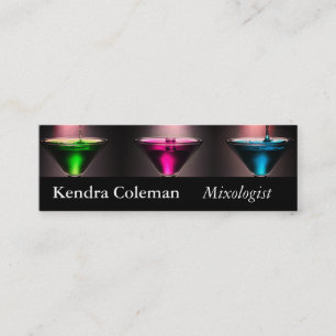 Neon Drinks Mixolog Bartender Mini Visitkort