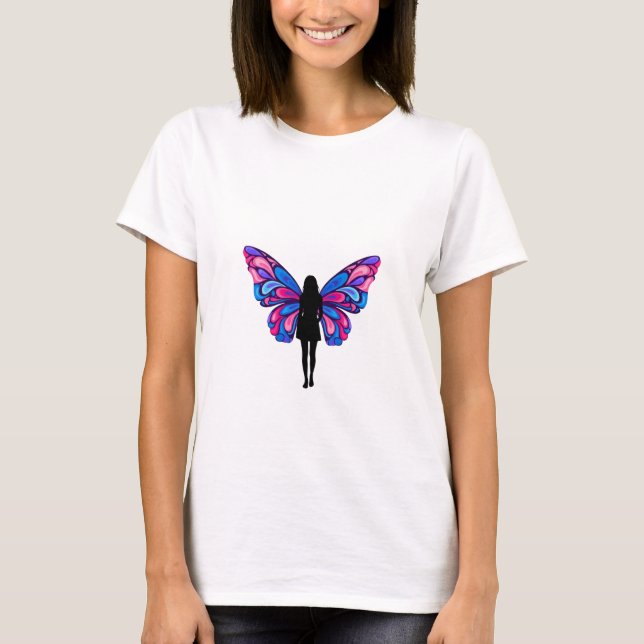 Neon Dröm Fjärilvingar Grafik T Shirt (Framsida)