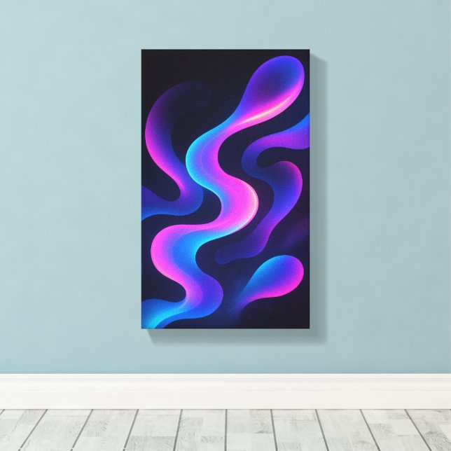 Neon Drömmar Abstrakt Väggkonst | Modern Färgrik Canvastryck (Insitu (trägolv))