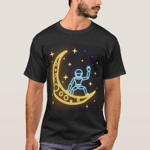 Neon Drömmar: Astronaut på Månen T Shirt