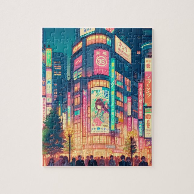 Neon Drömmar av Shibuya Pussel (Vertikal)