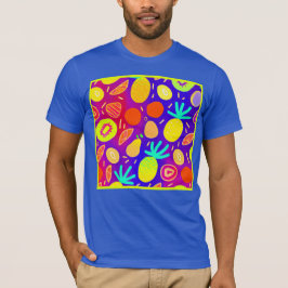 Neon Dynamic Fruit Mönster Art T Shirt