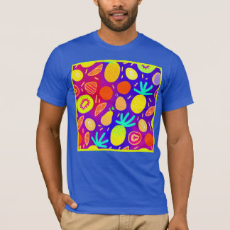 Neon Dynamic Fruit Mönster Art T Shirt