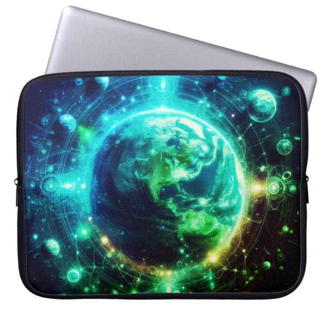 Neon Earth and Her Siblings on 15" Electronics Bag Laptop Fodral (Framsidan)