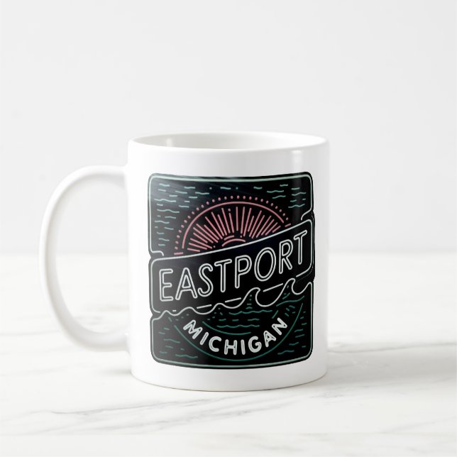 Neon Eastport Michigan Kaffemugg (Vänster)