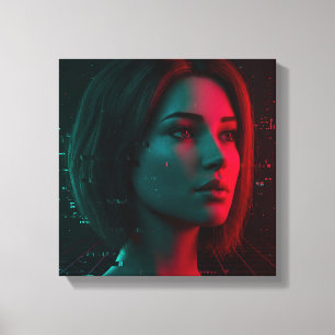 Neon Echo Stretched Kanvastryck