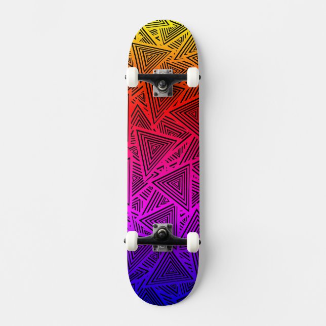 Neon Echo Triangle Pile Mini Skateboard Bräda 18,5 Cm (Framsida)