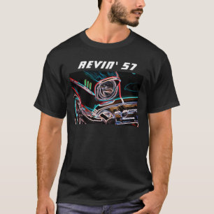 Neon Effect Chevy Revin' 57 Klassisk bilsida T Shirt