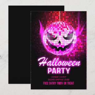 Neon Effect Vuxen Halloween fest Inbjudningar