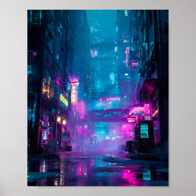 Neon Efter Midnatt Poster (Framsidan)