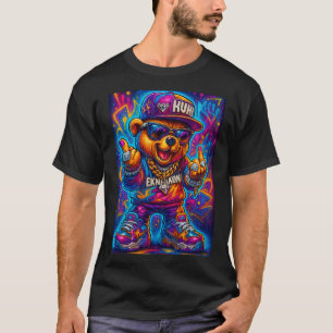 Neon EKNAKHON Rap Björn T-shirt – Glödande Graffit