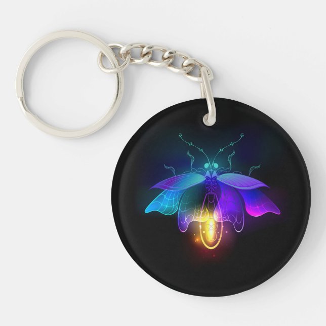 Neon eldflugga på svart (Framsidan)