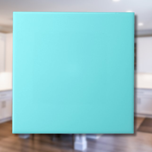 Neon Electric Blue Solid Färg | Klassisk | ELEGANT Kakelplatta (Skapare uppladdad)