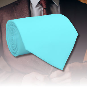 Neon Electric Blue Solid Färg Klassisk Slips