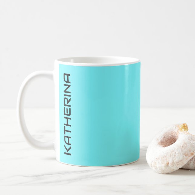 Neon Electric Blue Solid Färg | PERSONLIG Kaffemugg (Med munk)