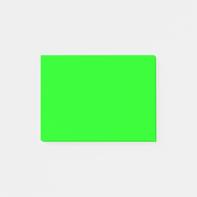 Neon Electric Grönt Solid Färg | Klassiska anteckn Post-it Block (Framsida)