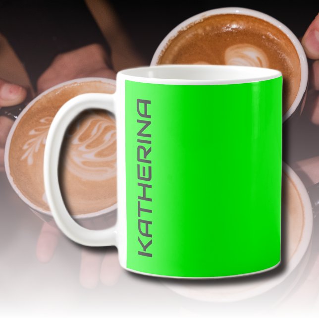 Neon Electric Grönt Solid Färg | PERSONLIG Kaffemugg (Skapare uppladdad)