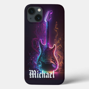 Neon Electric Guitar Music Personlig Namn