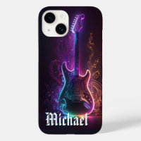 Neon Electric Guitar Music Personlig Namn