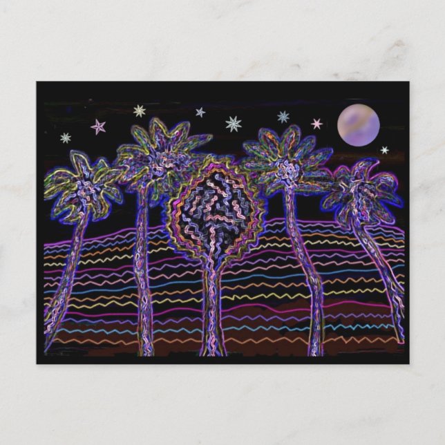 Neon Electric Nights Vykort (Framsida)