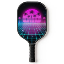 Neon Electric Palms Retro Vaporwave Custom Pickleb