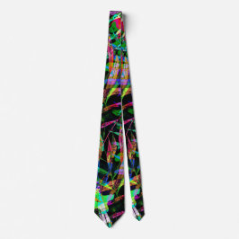 Neon Elektrisk Abstrakt Cyberpunk Slipsklöver Slips