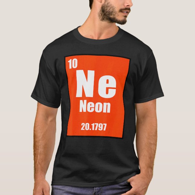Neon Element Av Kemins Periodiska System För S T Shirt (Framsida)