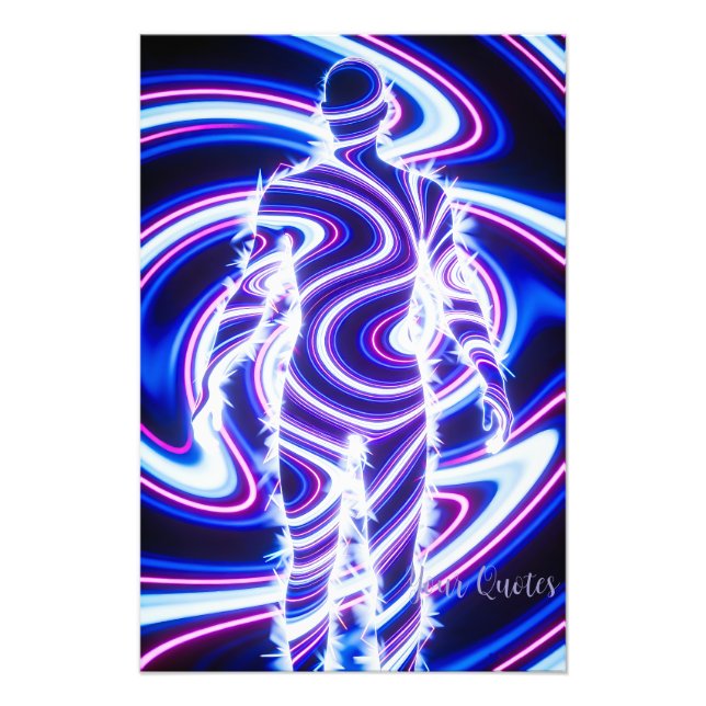 Neon Energi Mänsklig Silhuett Fototryck (Framsidan)
